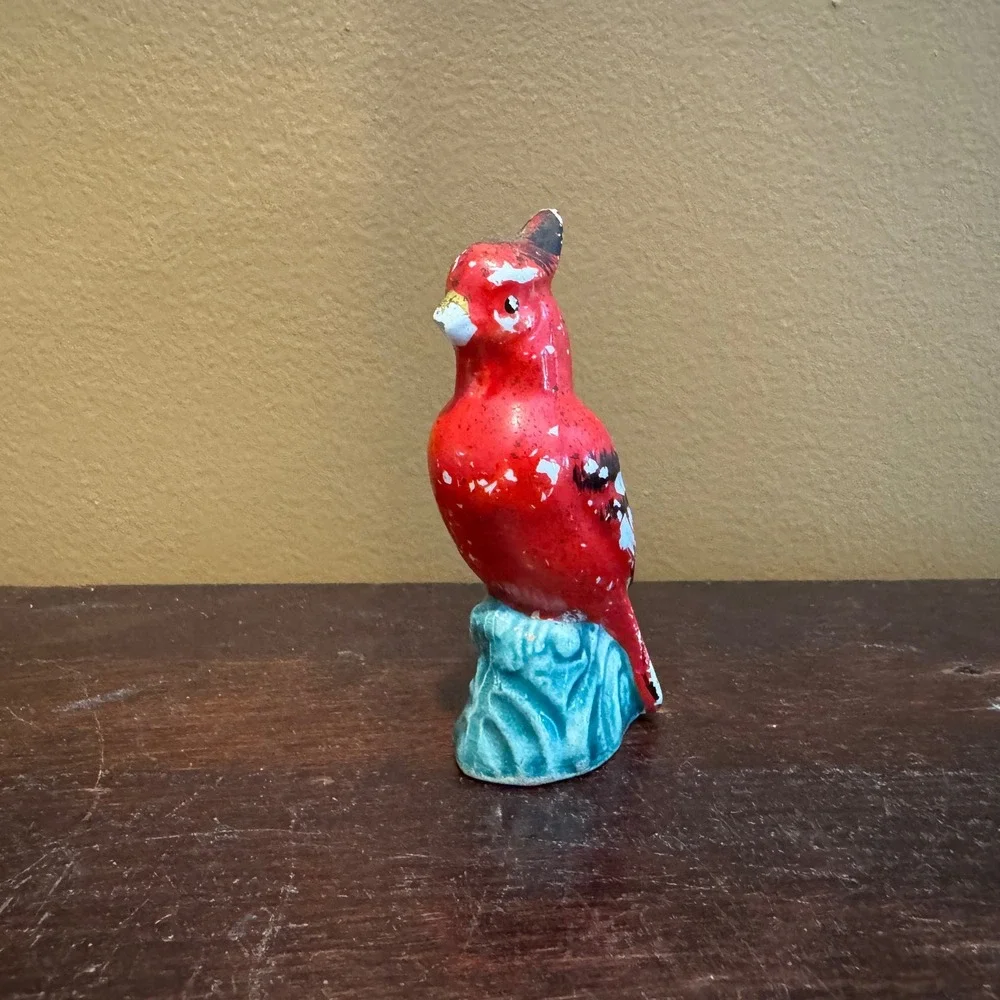 Vintage Porcelain North American Cardinal‎ Bird Figurine Remembrance In Memory